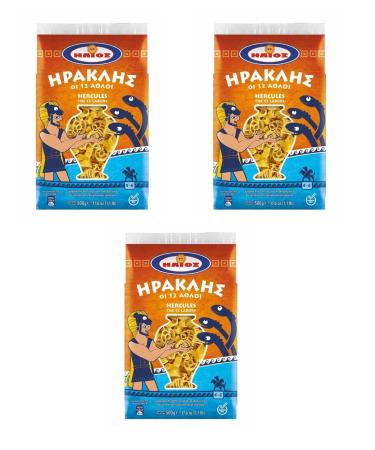 Hercules and the 12 Labors Kids Pasta 500g Helios (Pack of 3)