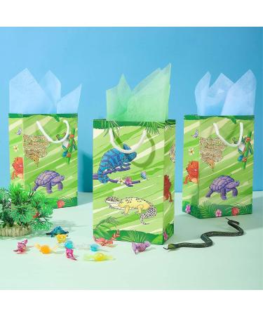 WERNNSAI Reptile Party Favor Bags - 16 PCS Reptile Birthday Party Supplies Gift Bags with Handles for Kids Boys Snakes Leopard Turtle Goodie Bags for Reptile Theme Camping Party Baby Shower Decoration - Buy Online on SooperMarket.com