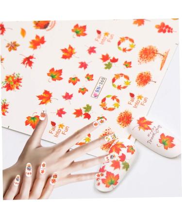 Thanksgiving DecorationsFall Nail Stickers Autumn Maple Leaves Pumpkin Turkey Nail Art Stickers Thanksgiving Themed Water Transfer Nail Decorations - Buy Online on SooperMarket.com
