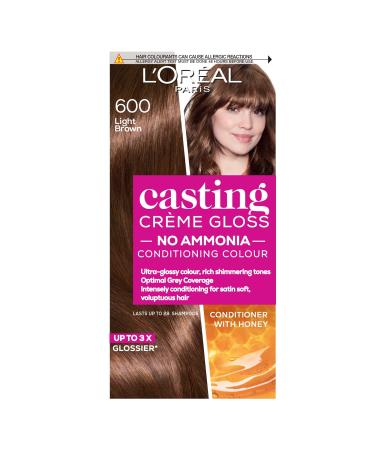 L'Oreal Paris Casting Creme Gloss semi-permanent hair dye Blends away grey hair leaving a radiant hair colour Brown hair dye 600 Gloss Light 1 Count (Pack of 1) 600 Gloss Light 1 Count (Pack of 1)