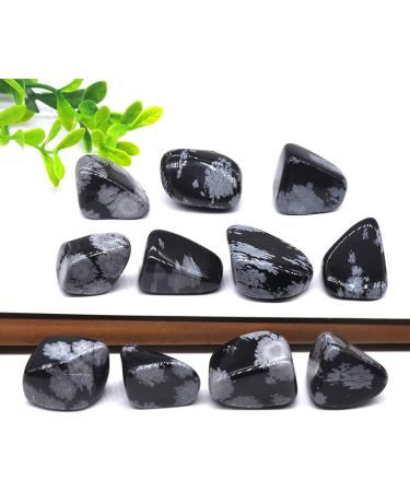 Natural Crystals Snowflake Obsidian Stones Tumbled Bulk Specime DIY Home Aquarium Decoration Gift - Buy Online on SooperMarket.com