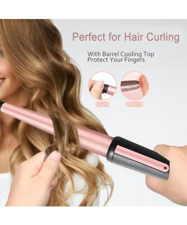 Rose Gold Tapered Curling Wand 13-25MM - Professional Ceramic Hair Curler with Heat-Resistant Glove - Buy Online on SooperMarket.com