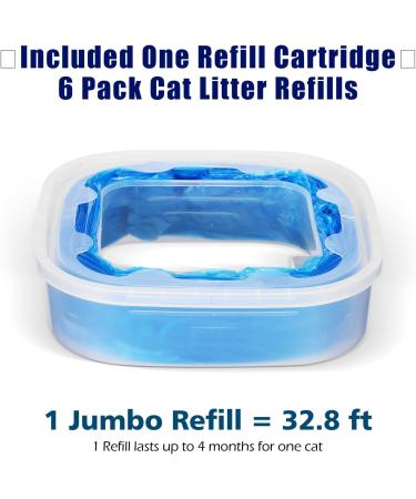 6 Pack Cat Litter Refills Bags 32.8Ft Anti Odour Litter Locker Compatibility with Thickened Plastic Leakproof Large Trash Bag Litter Locker Refill - Original Refill Cartridge is Included - Buy Online on SooperMarket.com