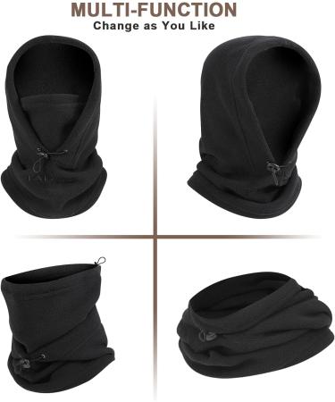 Tagvo Sturmhae Windproof Ski Mask | Thermo-Fleece Hood for Winter Sports | Unisex Warm & Breathable Face Cover | Heavy Neck Warmer | Black - Buy Online on SooperMarket.com