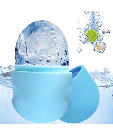 TimemoryUS Ice Roller for Face Ice Roller for Face & Eye Puffiness Relief Travel Ice Roller Ice Mold Holder Ice facial roller Reusable Massage Silicone Face Ice Roller Skin Care Blue