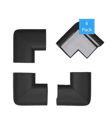 KidKusion 4-Piece Safety Corner Cushion - Black - Made in USA - Child Safety Corner Guard for Home Furniture - Baby Proof Table Protector - 4 Pack - Buy Online on SooperMarket.com