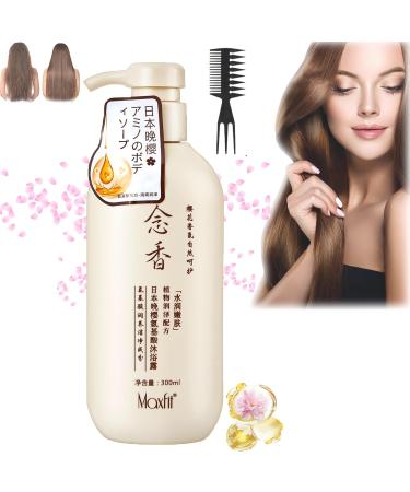 Sakura Japanese Shampoo Sakura Shampoo and Conditioner Japanese Sakura Shampoo Japanese for Hair Loss Moisturizing Repair Hair Growth Shampoo for Dry Damaged Hair (Body Wash)