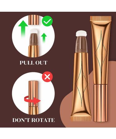 Reddhoon Contour Beauty Wand 3Pcs Set - Liquid Face Contouring Stick, Blusher Stick, Highlighter Stick - Smooth Matte Finish, Lightweight & Blendable Cream Contour Stick with Cushion Applicator - Buy Online on SooperMarket.com