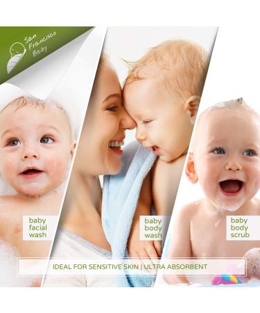 San Francisco Baby 6-Piece Bamboo Washcloth Set - Gentle Face & Bath Towels for Newborns, Toddlers, and Kids - Soft Cloth Wipes for Sensitive Skin - 10x10 Inches - White - Buy Online on SooperMarket.com