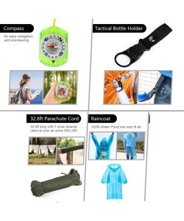 Emergency Survival Kit - 151 Pcs First Aid Gear Outdoor Trauma Bag with Tactical Flashlight, Knife, Pliers, and More for Camping, Earthquake, Adventures - Buy Online on SooperMarket.com