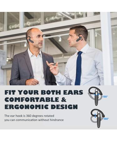 Bluetooth V5.2 Earpiece with Charging Case - Hands-Free Single Ear Headset for Cell Phones - CVC8.0 Noise Canceling Mic - Ideal for Office/Driving - iPhone/Android/Laptop Compatible - Buy Online on SooperMarket.com