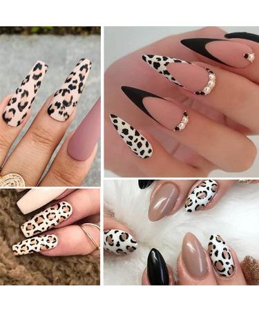 Leopard Print Nail Foils Transfer Stickers - Holographic Starry Sky Design for Acrylic Nails - 10pcs Style 12 - Buy Online on SooperMarket.com