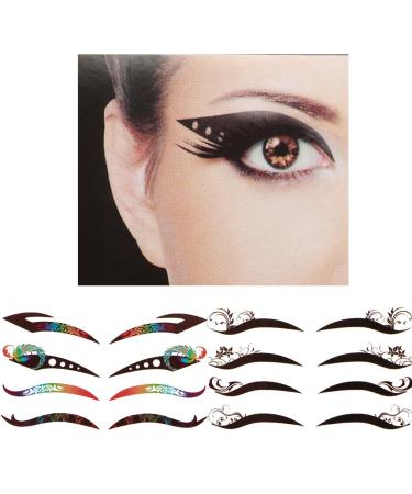Kilofly 8 Sets Temporary Eye Tattoo Stickers with Crystal Gem Liners - Makeup Transfer Set - Buy Online on SooperMarket.com