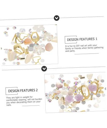minkissy 4 Boxes 3D Nail Accessories Gems for Nails Nail Art Stickers Flower Nail Charms Charm Abs Rhinestone Zinc Alloy Acrylic - Buy Online on SooperMarket.com
