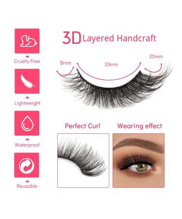 MilyBest 20mm Cat Eye False Eyelashes 10 Pairs - Fluffy Wispy D Curl Volume Natural Look Sets - Faux Mink A-Cat Eye Strip Lashes - Buy Online on SooperMarket.com