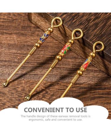 Healeved 3pcs Copper Brass Ear Spoon Ear Cleaner Set with Keychain - Ear Wax Remover Tool Pendant for Ear Cleaning - Buy Online on SooperMarket.com