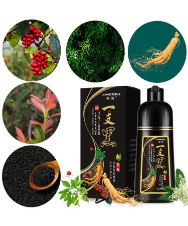 500ML MEIDU 3-in-1 Instant Black Hair Dye Shampoo with Herbal Ingredients - Fast Hair Coloring for Women & Men - 100% Grey Coverage - Buy Online on SooperMarket.com