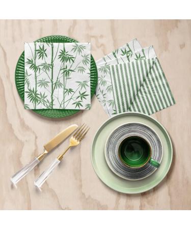 Buy PAW 3-Layer Paper Napkins (33x33 cm) - 20 Pack | Perfect for Birthdays Weddings & Parties | Eco-Friendly Bamboo Design - Green Stripes - Buy Online on SooperMarket.com