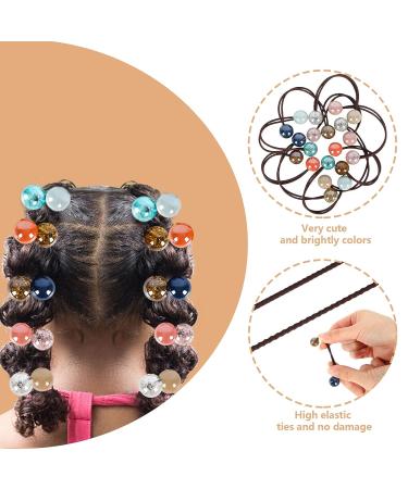 Whaline 10Pcs Colorful Double Balls Elastic Hair Ties - Cute Ponytail Holders for Girls & Women - Buy Online on SooperMarket.com