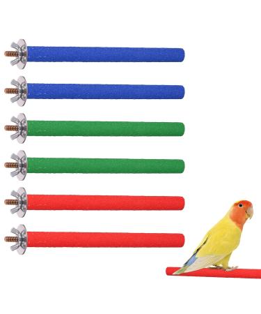 Heyu-Lotus 6 Pcs Parrot Perches Bird Paw Grinding Stick Wooden Bird Perch Stand for Bird Parrot Cockatiel Budgie Perches for Cage Training Bird Cage Perches 20cm (S)