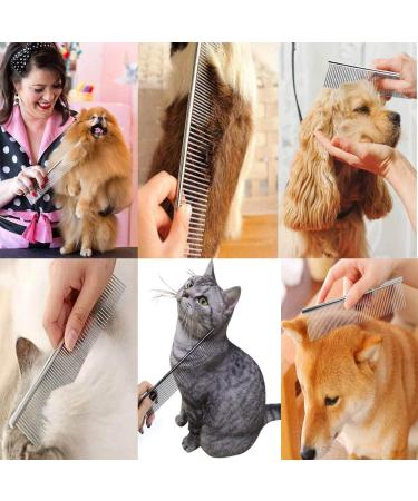 Kingrun Stainless Steel Pet Comb 4 Pack Pet Grooming Steel Comb with Rounded Teeth Metal Comb For Dogs Cats and Other Pets with Tangled Short/Long Hair (16 x 2.5cm 19 x 3cm 19 x 4cm 19 x 5cm) - Buy Online on SooperMarket.com