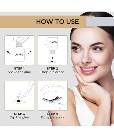 LASHVIEW 1s Extra Strong Eyelash Extension Glue 5ml - Professional Semi-Permanent Black Adhesive - Buy Online on SooperMarket.com