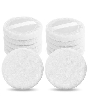 Sibba Loose Powder Puffs - 12 Round Velours Makeup Applicators & Compact Containers for Foundation & Cream | White - Buy Online on SooperMarket.com