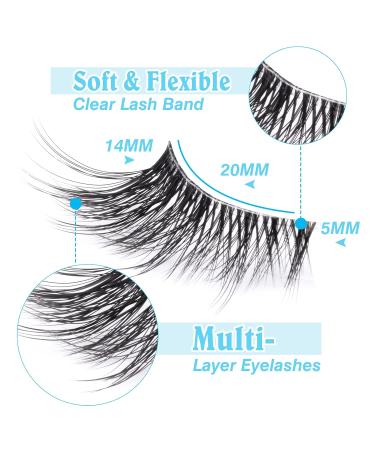 Natural Look Wispy 3/4 False Eyelashes - Handmade Soft Reusable Lashes Pack - Buy Online on SooperMarket.com