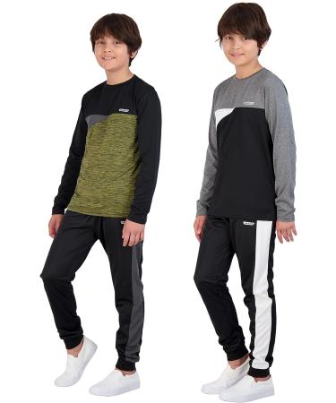 Hind Boys 4-Piece Active Long Sleeve Quick Dry T-Shirt and Jogger Set - Black, Size 10 - Buy Online on SooperMarket.com