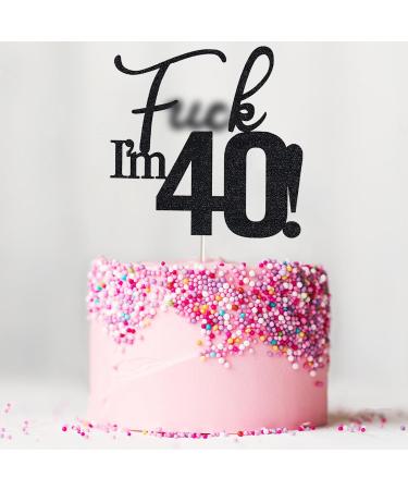 VIKY 40th Birthday Cake Topper | Glittery Kuchendeko for Men | Black 40th Birthday Party Decoration | Celebrate in Style - Buy Online on SooperMarket.com