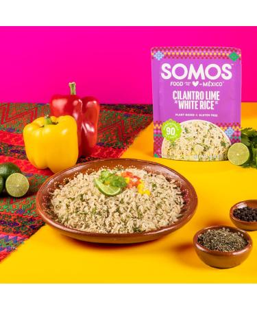 SOMOS Cilantro Lime White Rice 8.8 oz Pouch (Pack of 6) - Gluten-Free, Non-GMO, Vegan Microwavable Meals - Buy Online on SooperMarket.com