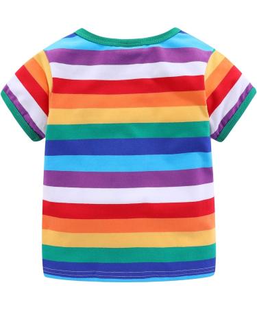 Mud Kingdom Little Boys Rainbow Stripe T-Shirt - Hot Pink, 12-18 Months - Buy Online on SooperMarket.com