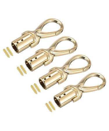 uxcell Cord End Cap  4Pcs 0.55/14mm End Cap Barrel Beads Terminators Cord Finding for Tassel Jewelry Making Bag Strap DIY  Gold Tone