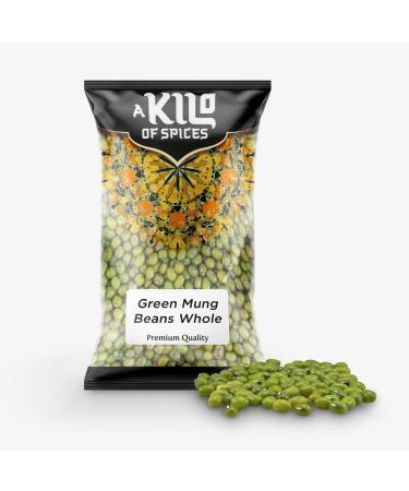 A Kilo of Spices | Green Mung Beans Whole (Moong) | Easily digestible lentils high in protein suitable for all age groups (7g of Protein Per Serving) | Mung Beans for Sprouting | Moong 1 Kg 1kg