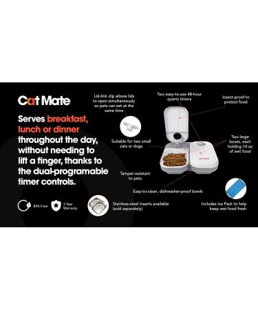 Cat Mate Timed Automatic Feeder Two bowl feeder - Buy Online on SooperMarket.com