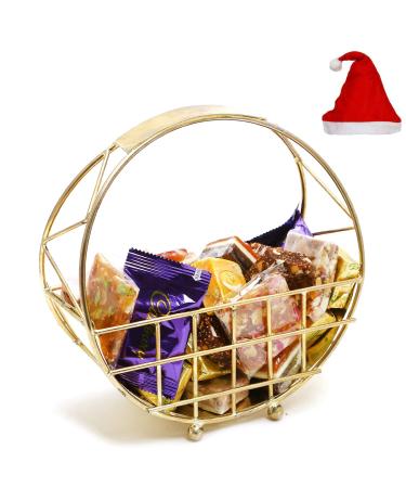 Jaiccha Ghasitaram Christmas Gifts Half Moon Metal Basket of Bites Chikki and Cookies