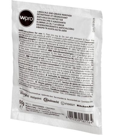 WPRO Indesit Limescale And Detergent Descaler and De Greaser (Box Of 12) Helps Kill Bacteria And Eliminates Odours And Keeps Your Washing Machine Smelling Fresh - Buy Online on SooperMarket.com