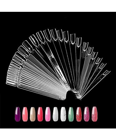 Pack of 50 nail polish display color fields display for nail polish display and nail studios (transparent)