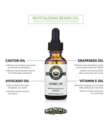 Buy Beard Organics Coconut Lime Beard Oil | Nourishing Coconut & Lime Scent for Healthy Beards - International Shipping Available - Buy Online on SooperMarket.com