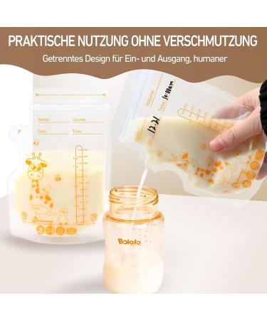 BPA-Free Breast Milk Storage Bags - 45 Pre-Sterilized 250ml Freezing Bags with Double Zipper | International Shipping Available - Buy Online on SooperMarket.com