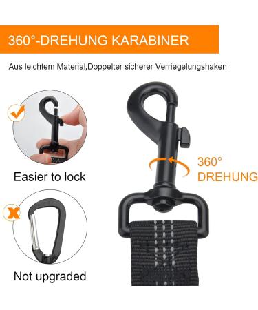 Adjustable Dog Seat Belt - 2-Piece 3-in-1 Reflective Bungee Car Harness for All Breeds | Universal Fit Buckle Hook (Black) - Buy Online on SooperMarket.com