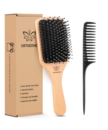 Hair Brush Boar Bristle Hairbrush for Thick Curly Thin Long Short Wet or Dry Hair Adds Shine and Makes Hair Smooth, Best Paddle Hair Brush for Men Women Kids