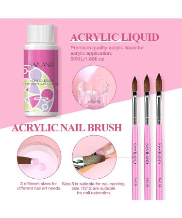 Saviland Acrylic Nail Kit - Complete Set for Beginners with 3 Colors, Drill Nails, Brushes - DIY Nail Extension & Carving - Buy Online on SooperMarket.com