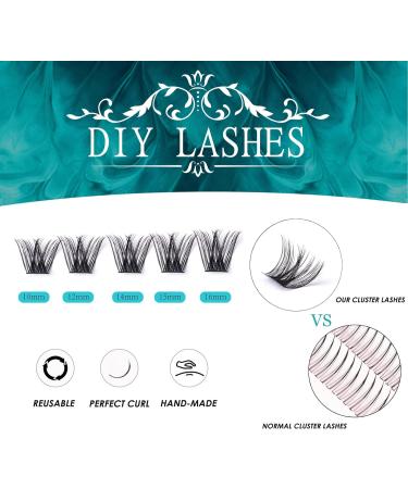 SISILILY Individual Lashes Cluster 45 Pcs DIY False Eyelashes Extension Kit - Reusable 3D Soft Natural C CC D Curl with Glue - 10/12/14/15/16mm Length - DM05 - Buy Online on SooperMarket.com