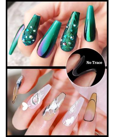 Kalolary Nail Mold Acrylic Nail Forms 100Pcs T Curve Shape + 10 Pink Nail Tip Clips - Buy Online on SooperMarket.com