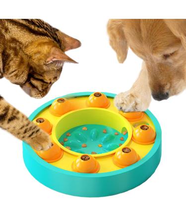 Etechydra Dog Puzzle Slow Feeder Toy Interactive Dogs Puzzle Toys for Dogs Cats Small Medium Bowl for IQ Training & Mental Enrichment Dog Treat Dispenser Puzzle Toy Gifts Yellow Yellow-Blue