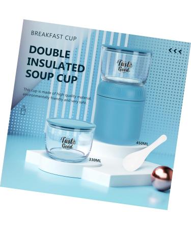 Alipis 2 Pcs Double Wall Cup Glass Coffee Mugs Double Layer Cup Soup Cup Picnic Food Jar Microwavable Coffee Mug Insulated Cup Stainless Steel Cup Red Milk Cup Student Portable - Buy Online on SooperMarket.com