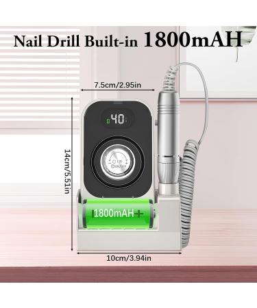 Aedcbaide Electric Nail File Nail Drill Set Professional 40000RPM Nail Files Kit Adjustable Speed LCD Display Manicure Pedicure Polishing for Acrylic Nails and Gel Nails 7 Drills & 6 Sanding Belts - Buy Online on SooperMarket.com