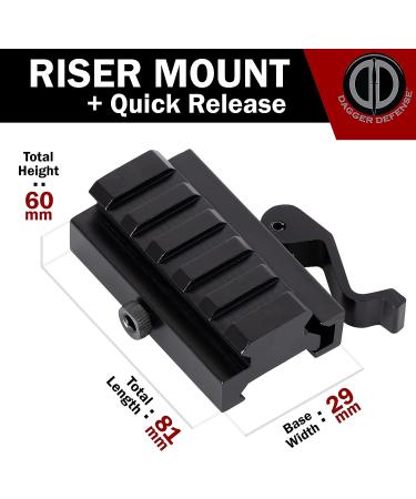 Dagger Defense Quick Detach 5X Slot Rail Riser for Single Rail Systems - Ultimate Compatibility for Accessories - Buy Online on SooperMarket.com