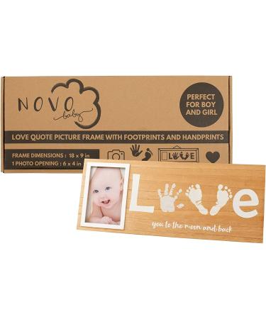 Baby Handprint & Footprint Photo Frame Kit | Includes White Paint Tray | Newborn Keepsake | 17 x 7 Inches - Buy Online on SooperMarket.com